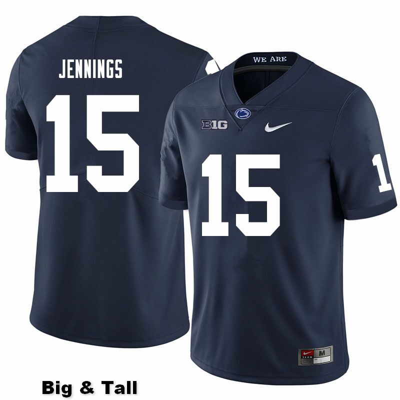 NCAA Nike Men's Penn State Nittany Lions Enzo Jennings #15 College Football Authentic Big & Tall Navy Stitched Jersey DRU6498XT